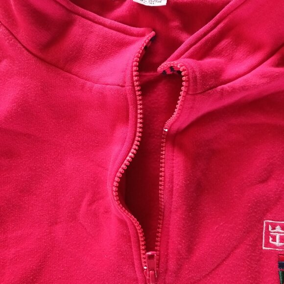 Royal Caribbean International Quarter Zip Jacket Red L/XL Polyester Cotton Blend - Picture 5 of 5
